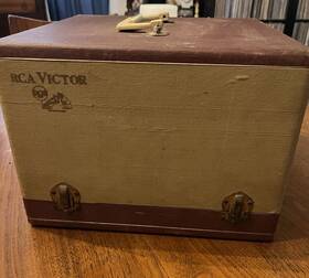 E-7-1dj Rca Vintage Victor Portable 45 Rpm Record Player 1954/1955 W Carry Case