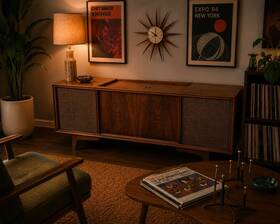 Rca Vft44w Vintage 1964 Mcm Victor Stereo Record Player Console Model 4ft44w Works