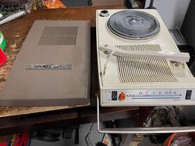 X100kc Rexina Portable Radio Record Player Phonograph Vintage Japan Battery