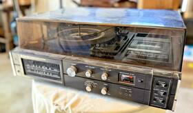 Gxt-4505 Sanyo Vintage Am/fm Stereo Cassette Player Turntable/radio As Is