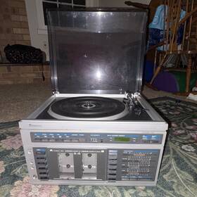 Sears 132.82180455 Sr Am/fm Stereo System With Turntable Record Player And Dual Cassette Deck