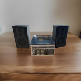 132.91870450 Sears Stereo Am/fm Radio Cassette Deck Record Player With Speakers
