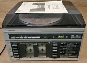 132.91870451 Sears Stereo System Am/fm Radio - Dual Cassette Tape Vinyl Record Player Nice