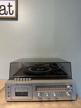 91823900 Sears Vintage 80s Stereo System Am/fm Radio Phonograph Cassette