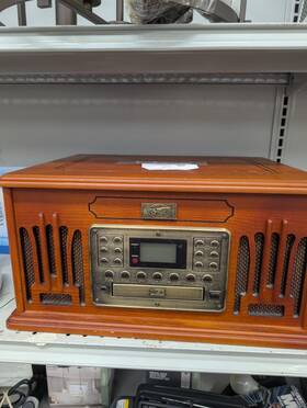 541.809 Spirit Of St. Louis Deco All In One Record Turntable/cd Player/tape Player Rare