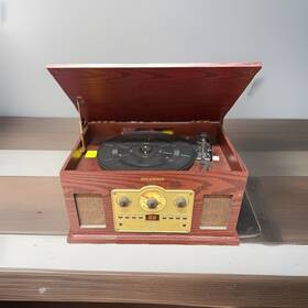Srcd838bt Sylvania Portable Turntable Record Player Vintage Tested Working W Cassette
