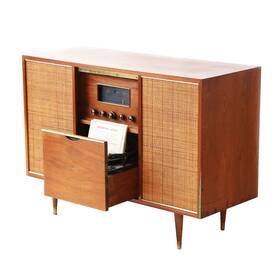 A-920 The Fisher Ft59 Iii Mcm Console Vintage Danish Modern Tube Stereo Furniture