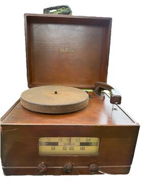 5036 Trav-ler 1948 Superheterodyne Am Radio Receiver Record Player Works