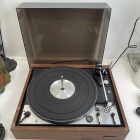 1220q United Audio Dual 1229 Q Turntable With Dust Cover Record Player For Parts Spins