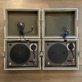 Pdx-d3 Vestax Pair 2 Turntables Stanton Trackmaster Tal Hard Cases All Mint