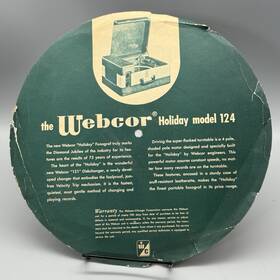 79p214 Webcor Operating Instructions Holiday Vtg Record Player Phonograph Model 124 50s
