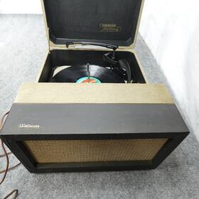 E-1150-10 Webcor Holiday Record Player Tube Amp Am Radio Portable Works Usa
