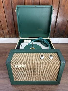 Gp1753-1 Webcor Vintage High Fidelity Holiday Coronet Record Player Works