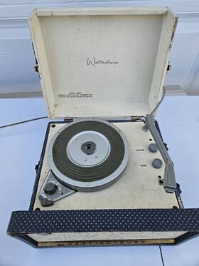 40mp3 Westinghouse Vintage Portable Record Player Phonograph Turntable For Parts