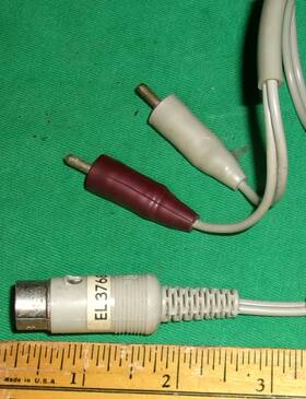 Y Logo El-3768/05 Vintage Hi Fi Stereo Phono Cord Pair With 3-pin Connector Inch Clean 1970s