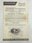 Y4210 Y4220 Admiral Operating Instructions Manual Portable Phonograph