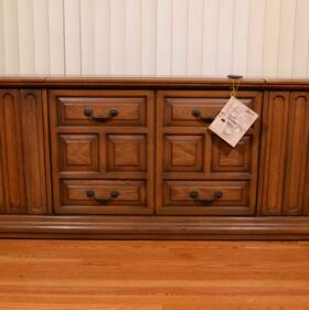 A966 Zenith Vintage 1968 Console Credenza Stereo System Mediterranean 60s Modern