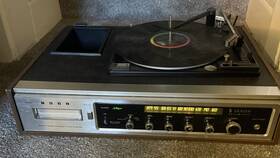 H587w Zenith Vintage Allegro Stereo Phono Turntable 8-track - No Speakers For Parts