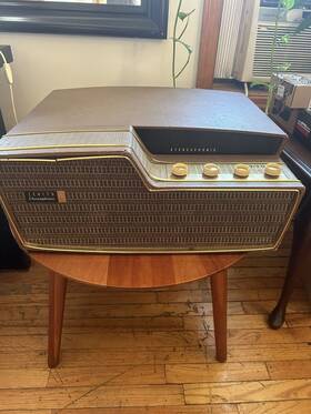 Kps-80l Zenith Mid Century Portable Stereophonic Record Player Works