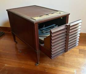 L845r Zenith Vintage Cobra-matic Stereo Console Mcm Record Player Radio