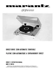 Marantz TT4000 Turntable Owners Manual. Fixed Price $22.24.