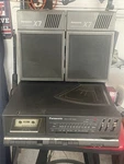 Panasonic SG-X7 Stereo Music System, Tape Player, Am/fm, Turntable W/ Speakers. Fixed Price $79.00.