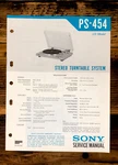 Sony PS-454 Record Player / Turntable Service Manual *original*. Fixed Price $19.97.