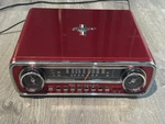 Retro Lon Ford Mustanglp Turntable 4-IN-1 Classic Record Player Radio, Red. Fixed Price $189.00.