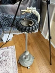 Antique Firestone Truck Tires Brass Ashtray Dragon Metal Stand. Fixed Price $245.00.