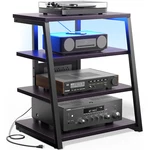 Av Media Stand With Outlets, Console Led Lights, Stereo Racks. Fixed Price $89.09.