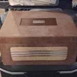 Capitol Portable Phonograph Record Player Brown Case Collectible. Fixed Price $135.00.