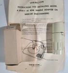 Webcor 1930-1 45 Rpm Record Stacking Changer Spindle Adapter. Fixed Price $15.00.