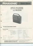 Vintage Panasonic Service Manual- Model RQ-224AS Tape Recorder- Cassette. Fixed Price $8.99.