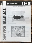 Kenwood KD-44R Record Player / Turntable Service Manual *original*. Fixed Price $19.97.