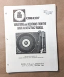 *original* Bsr C-101 C-107 Record Player Turntable Service Manual. Fixed Price $19.97.