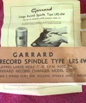 Garrard 45 Rpm Adapter LRS4W Operating Instructions & Box RC210 RC209 Turntable. Fixed Price $16.99.