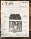 Kenwood KD-4020 Record Player / Turntable Service Manual *original*. Fixed Price $19.97.