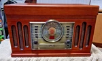 Crosley CR73 Old Style 4-IN-1 Turntable Am/fm Cassette, Disc Player Wood. Fixed Price $99.99.