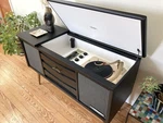 Vintage Olympic Stereo Console Tube Record Player 50S 60S Restored By Jimmy. Fixed Price $4000.00.