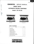 Onkyo Model CP-1015A Automatic Return Turntable Service Manual. Fixed Price $14.00.