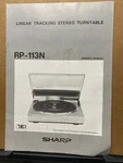 Owner Manual For The Sharp RP-113N Turntable Original. Fixed Price $8.98.