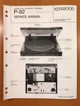 Original Service Manual & Schematic Kenwood P-92 Turntable D522. Fixed Price $22.00.