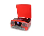Techplay ODC35BT Red With Bluetooth, Speed Turntable Programmable MP3 Cd Pl.... Fixed Price $145.45.