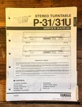 Yamaha P-31U Record Player / Turntable Service Manual *original*. Fixed Price $19.97.