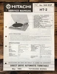 Hitachi HT-2 Record Player / Turntable Service Manual *original*. Fixed Price $14.97.