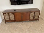 Curtis Mathes Console Television Stereo Receiver Record Player Wood Cabinet. Fixed Price $800.00.