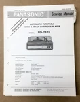 Panasonic RD-7678 Record Player / Turntable Supplementary Service Manual *orig*. Fixed Price $19.97.