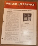 Philco Home Service Radio Phonograph Model 49-1613 1948 Page Parts Schematics. Fixed Price $20.00.