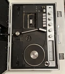 Vtg Lantz Briefcase Record Player Radio Tape Microphone Speakers - Read. Fixed Price $75.00.