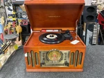 Crosley CR73 Old Style 4-IN-1 Turntable Am/fm Cassette, Disc Player Wood. Fixed Price $99.99.